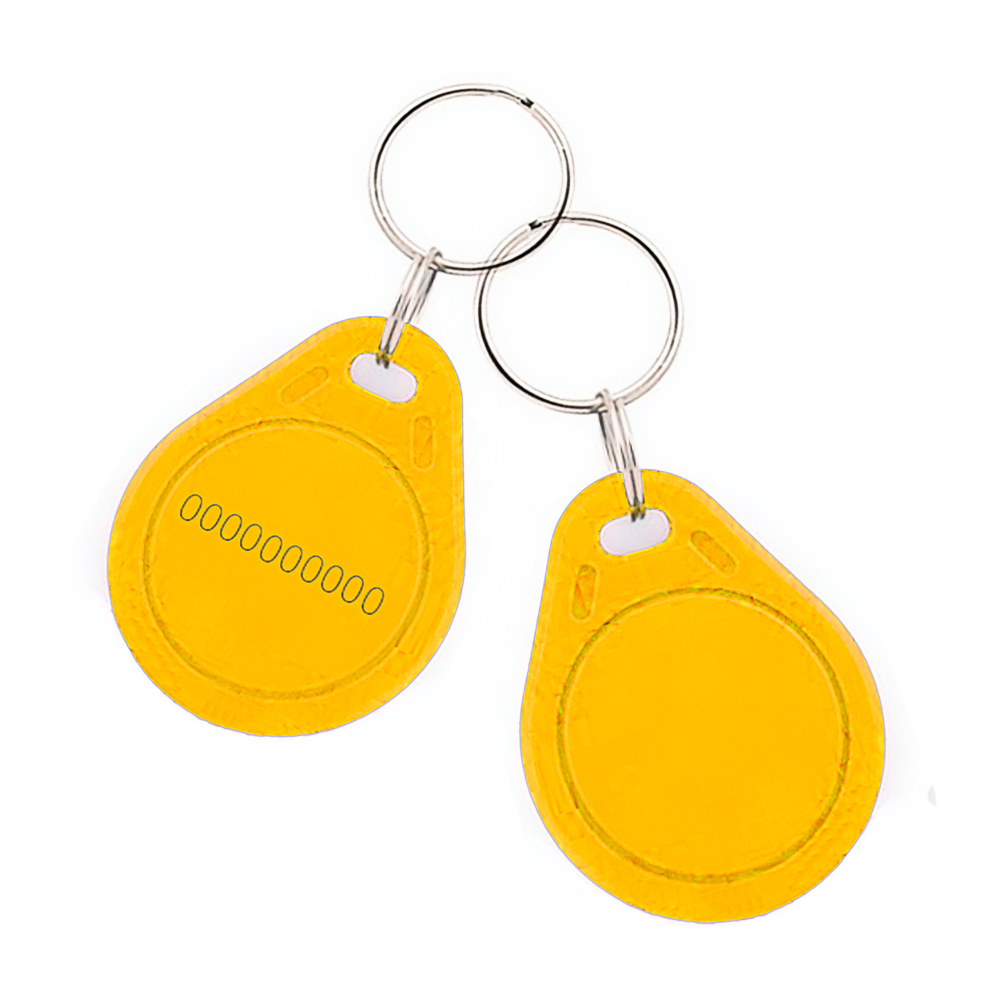 Chip-UA | Желтый бесконтактный плоский RFID-брелок с железным кольцом с чипом Mifare Ultralight C Chip-UA | Желтый бесконтактный плоский RFID-брелок с железным кольцом с чипом Mifare Ultralight C