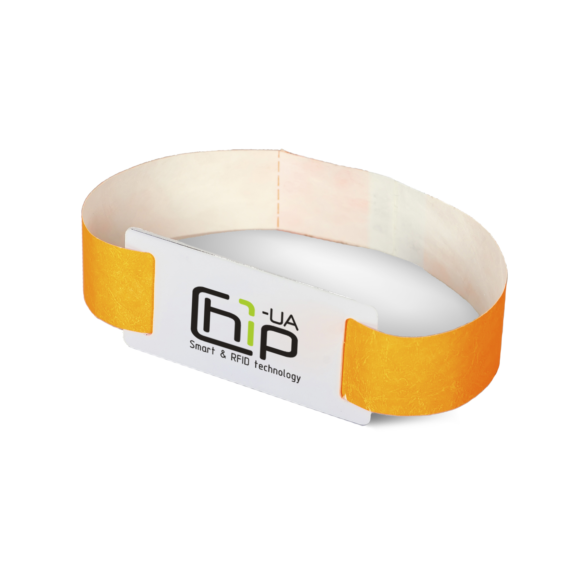 Chip-UA | Оранжевый бесконтактный RFID-браслет с полноцветной печатью на контрольном ремешке с чипом Mifare 1K Chip-UA | Оранжевый бесконтактный RFID-браслет с полноцветной печатью на контрольном ремешке с чипом Mifare 1K
